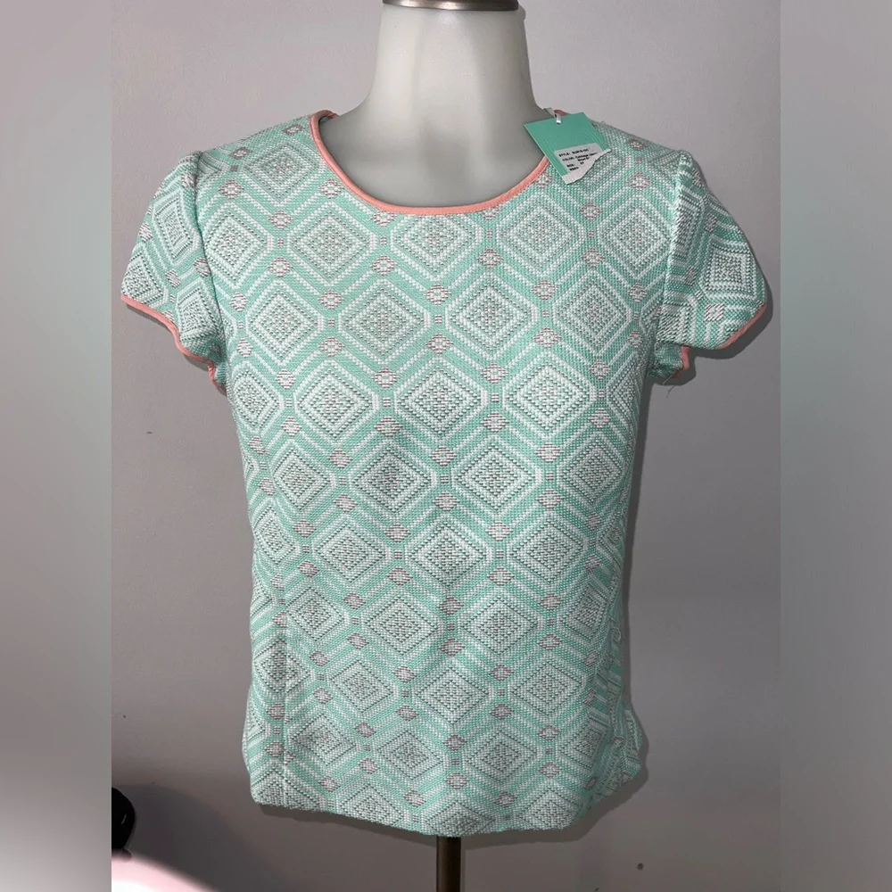 NWT Sail To Sable STS Cabbage Jacquard Top Jacket Brocade Green Women XS - Picture 6 of 11
